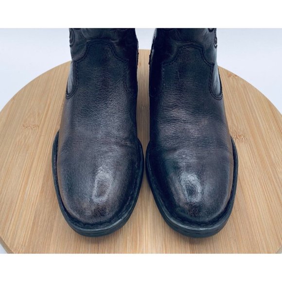 Born Cowboy Boots Womens Size 7.5 Brown Leather Western Ankle Booties Zip - Picture 3 of 11